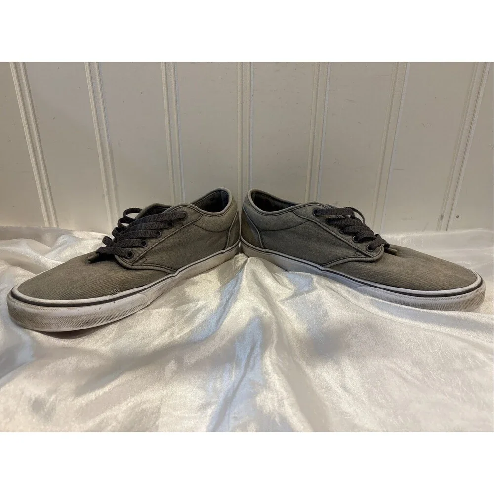 VANS Men's Gray Canvas Sneakers Skateboarding Shoes Lace Up Size 13